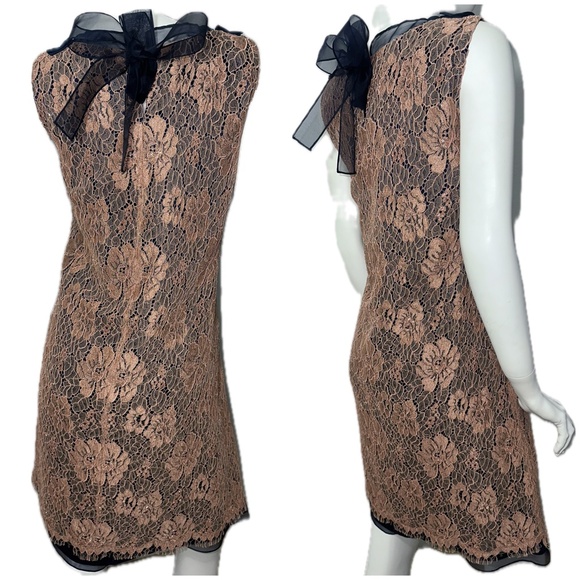 PINK LACE! W/Tags! Carolina Herrera $2290 Runway Flirty Silk Bow A-Line Dress 10 - Picture 9 of 10